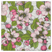 Apfelblüte auf weiß stoff (Muster)