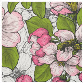 Apfelblüte auf weiß stoff (Muster)