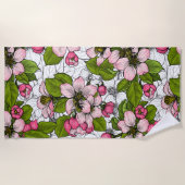 Apfelblüte auf weiß strandtuch (Vorderseite)