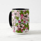 Apfelblüte auf weiß tasse (Vorderseite Links)