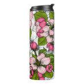 Apfelblüte auf weiß thermosbecher (Nach links gedreht)