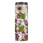 Apfelblüte auf weiß thermosbecher (Rückseite)