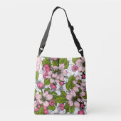 Apfelblüte auf weiß tragetaschen mit langen trägern (Rückseite)