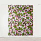 Apfelblüte auf weiß wandteppich (Vorderseite)