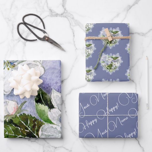 Apfelblüte Geschenkpapier Set (Vorderseite)