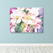 Apfelblüte Gestrickte Canvas Print Leinwanddruck (Insitu (Holzboden))