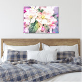 Apfelblüte Gestrickte Canvas Print Leinwanddruck (Insitu (Schlafzimmer))