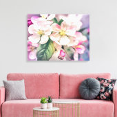 Apfelblüte Gestrickte Canvas Print Leinwanddruck (Insitu (Wohnzimmer))