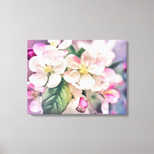 Apfelblüte Gestrickte Canvas Print Leinwanddruck (Vorderseite)