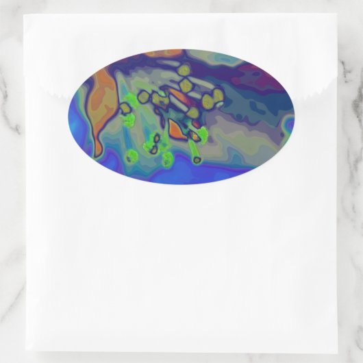 Apfelblüte Ovaler Aufkleber (Tasche)