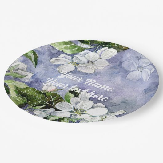 Apfelblüte Pappteller (Schrägansicht)