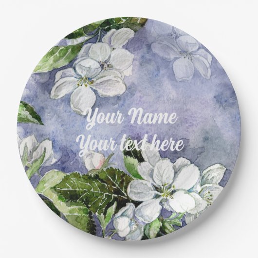 Apfelblüte Pappteller (Vorderseite)