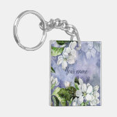 Apfelblüte Rechteck (beidseitig) Schlüsselanhänger (Vorderseite links)