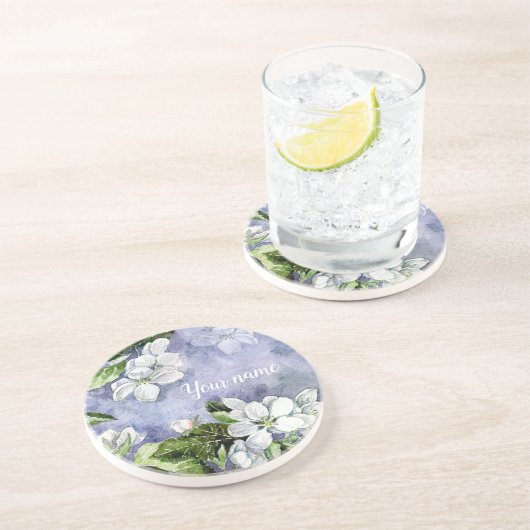 Apfelblüte Sandstone Untersetzer (Seite)