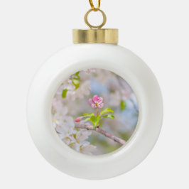 Apfelblüte - Schönheit Keramik Kugel-Ornament
