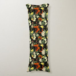 Apfelblüte und Schmetterlinge schwarzer Hintergrun Seitenschläferkissen