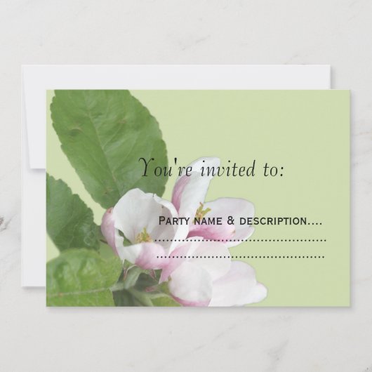 Apfelblüten Blume Party Einladung (Vorderseite)