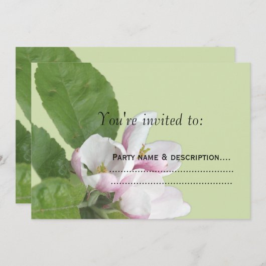 Apfelblüten Blume Party Einladung (Vorne/Hinten)