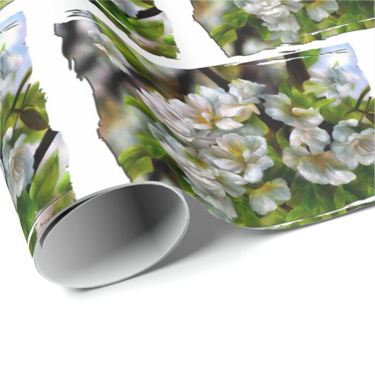 Apfelblüten Geschenkpapier (Rolleneckpunkt)