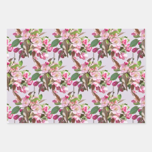 Apfelblüten Geschenkpapier Set (Vorderseite 2)