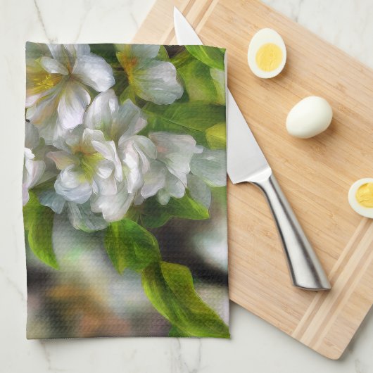 Apfelblüten Geschirrtuch (Viertel Falte)