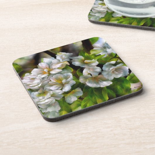 Apfelblüten Getränkeuntersetzer (Linke Seite)