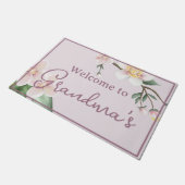 Apfelblüten im Wasser - Willkommen Fußmatte (Schrägansicht)