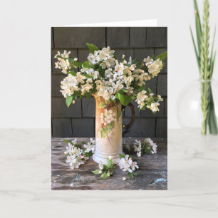 Apfelblüten in Limoge-Apple-Blossom-Vase Feiertagskarte