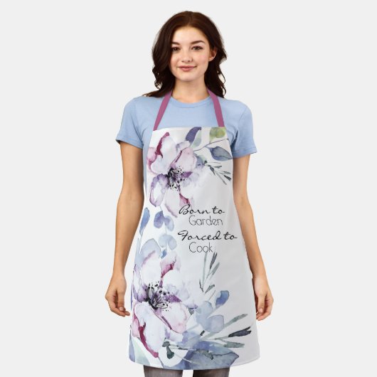 Apfelblüten in Wasserfarbe Geboren zur Schürze Gar (Getragen)