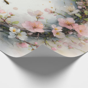 Apfelblüten-Kranz-Aquarell Geschenkpapier