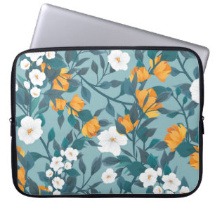 Apfelblüten-Muster: blühendes Muster-Motiv. Laptopschutzhülle