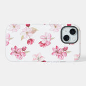 Apfelblüten Nahtloses Muster iPhone 15 Hülle (Rückseite (Horizontal))