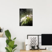 Apfelblüten Nr. 2, schwarz-weiß Poster (Heimbüro)