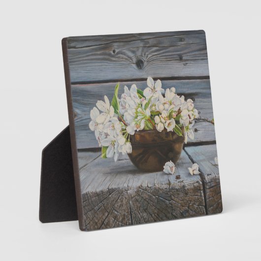 Apfelblüten-Stillleben – Original-Kunstwerk Fotoplatte (Vorderseite)