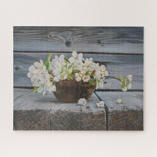 Apfelblüten-Stillleben – Original-Kunstwerk Puzzle (Horizontal)