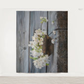 Apfelblüten-Stillleben – Original-Kunstwerk Wandteppich (Vorderseite)