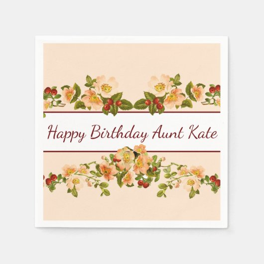 Apfelblüten und Berries Feminine Serviette (Vorderseite)