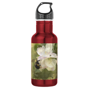 Apfelblüten und Hummel Edelstahlflasche