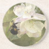 Apfelblüten und Hummel Sandstein Untersetzer (Vorne)