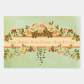 Apfelblüten und Rosehips Geschenkpapier Set (Vorderseite 2)