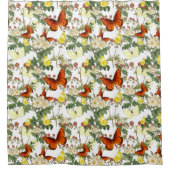 Apfelblüten und Schmetterlinge Bilder des Kulturer Duschvorhang (Vorderseite)