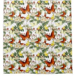 Apfelblüten und Schmetterlinge Bilder des Kulturer Duschvorhang