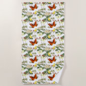 Apfelblüten und Schmetterlinge Bilder des Kulturer Strandtuch (Vorderseite)