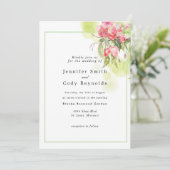 Apfelblüten Wasserfarben Pinks Garden Hochzeit Einladung (Stehend Vorderseite)