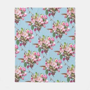 Apfelblütenzweig Fleecedecke
