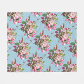 Apfelblütenzweig Fleecedecke (Vorderseite (Horizontal))