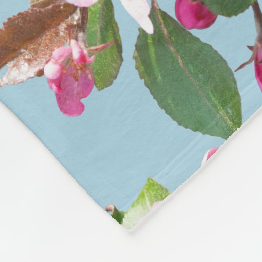 Apfelblütenzweig Fleecedecke (Ecke)