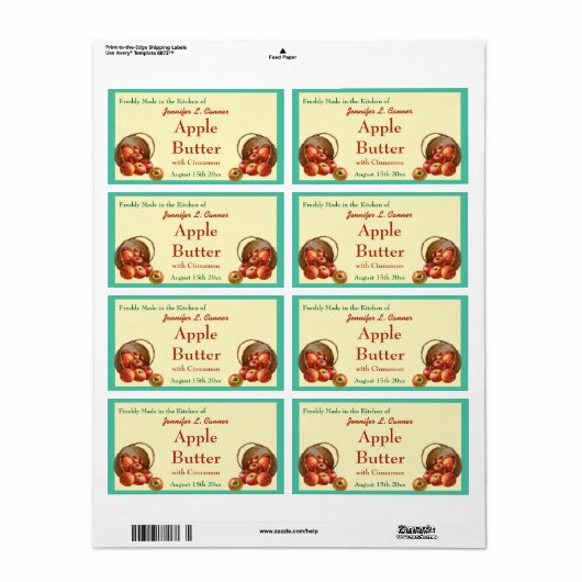 Apfelbutterfräse - Lebensmitteletikett (Vorne)