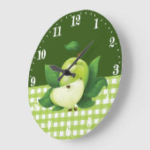 Apfeldekor in der niedlichen Küche Große Wanduhr (Winkel)