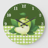 Apfeldekor in der niedlichen Küche Große Wanduhr (Vorderseite)